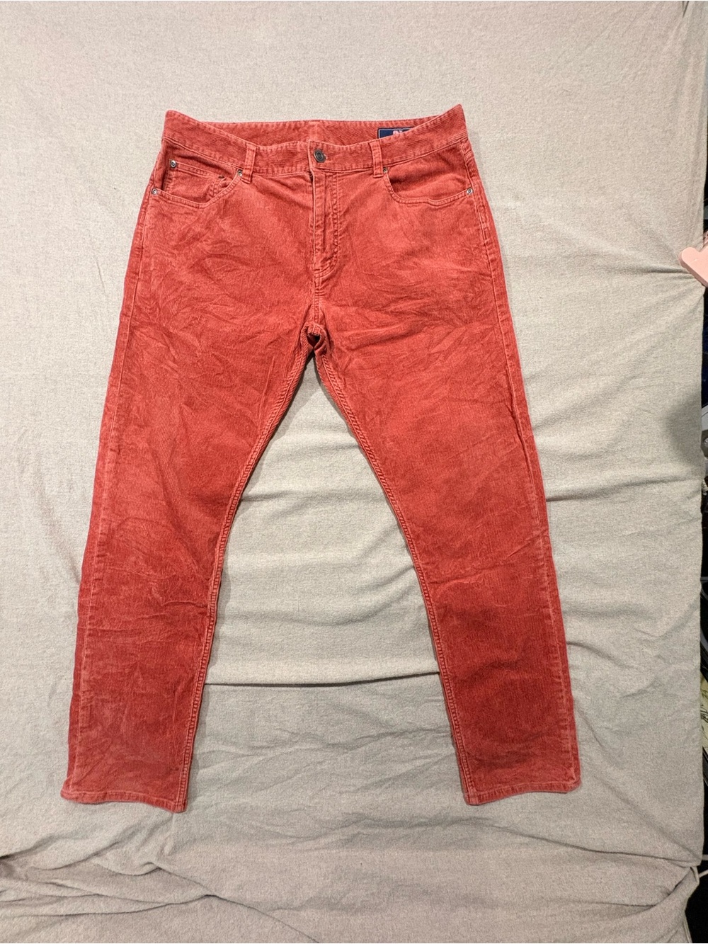 Vineyard Vines Men's Corduroy Pants in Rust - Classic Straight Fit Stretch 35/32